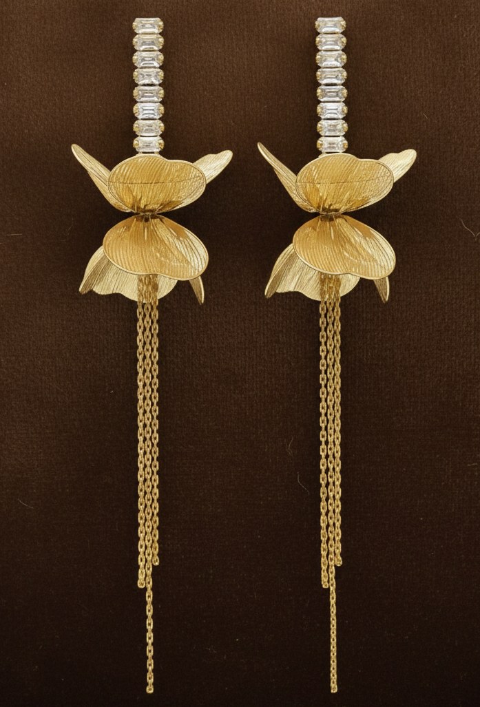 ✨ Golden Bloom Tassel Earrings ✨