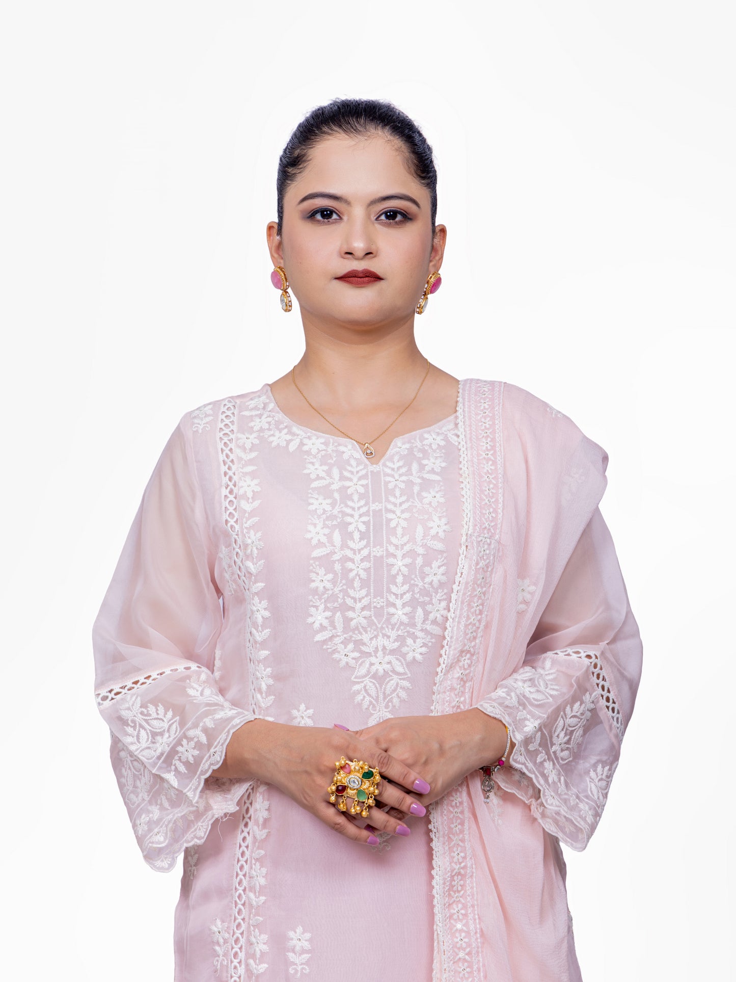 Pink Chanderi Silk Suit