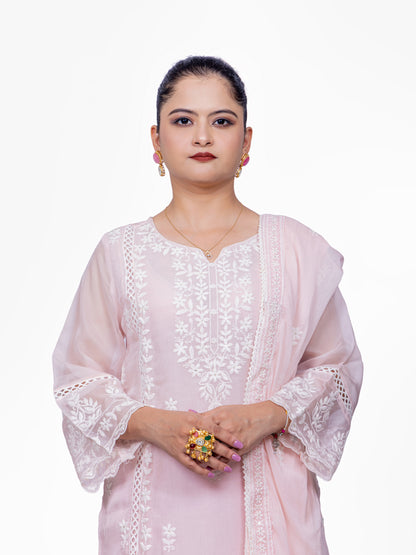 Pink Chanderi Silk Suit