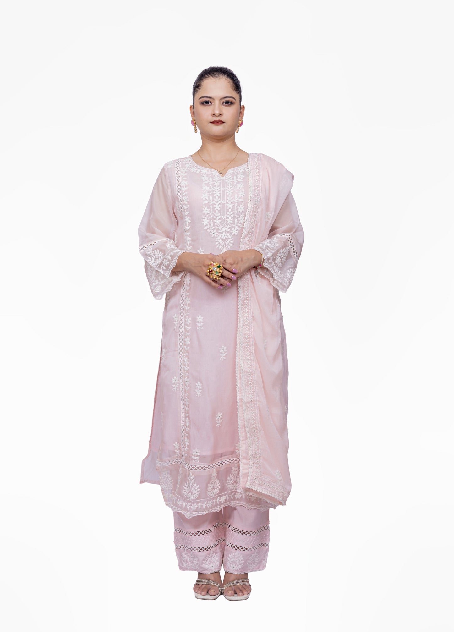 Pink Chanderi Silk Suit