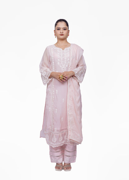 Pink Chanderi Silk Suit