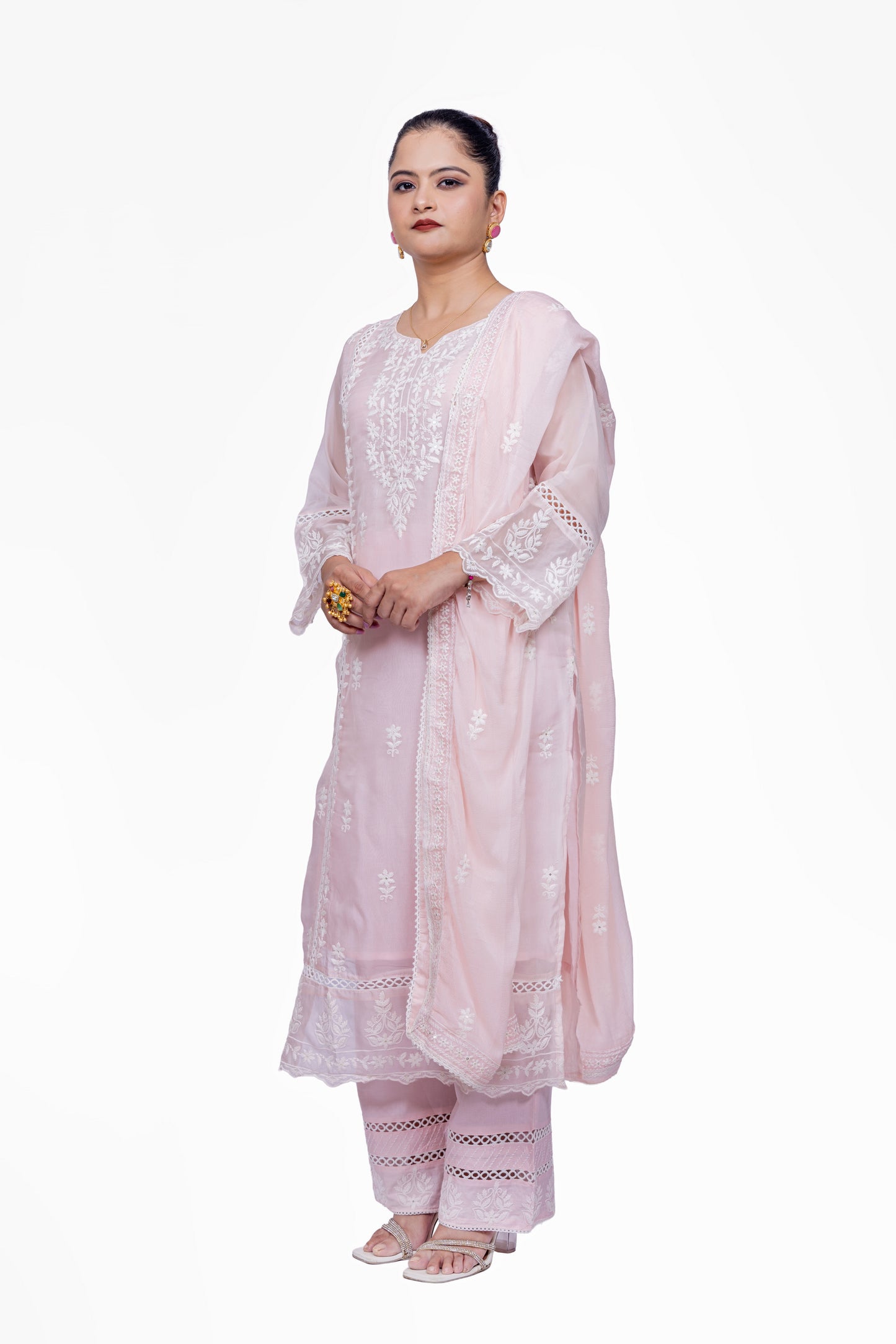 Pink Chanderi Silk Suit