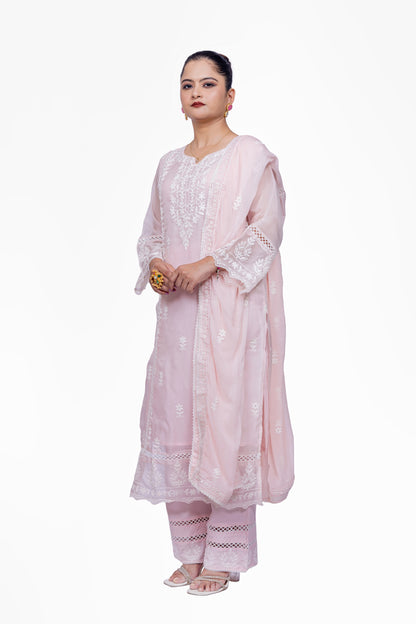 Pink Chanderi Silk Suit