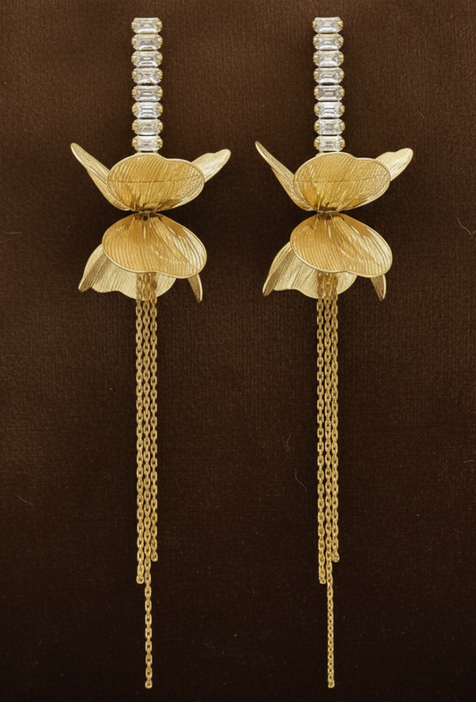 ✨ Golden Bloom Tassel Earrings ✨