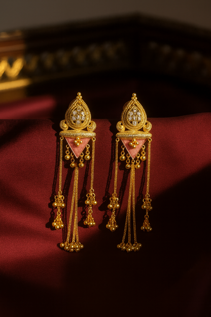 💛Kashmiri Polki Earrings with Ghungru – Royal Heritage Charm