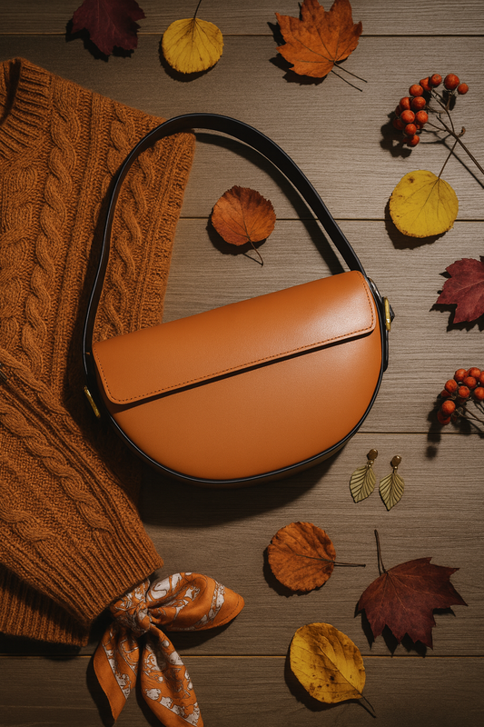 🍂 Tan Half-Moon Shoulder Bag – Autumn Edit