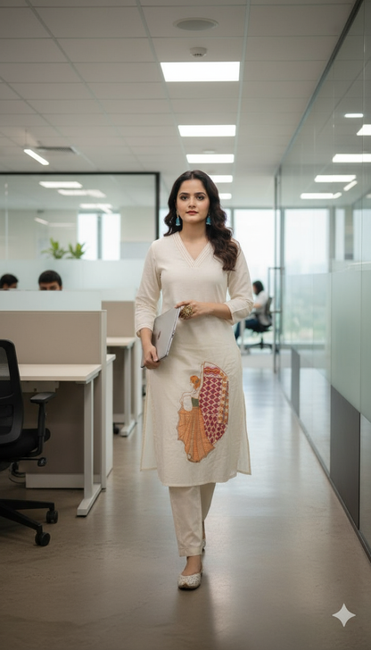 🌸 Ivory Cotton A-Line Umbrella Co-ord Set 🌸